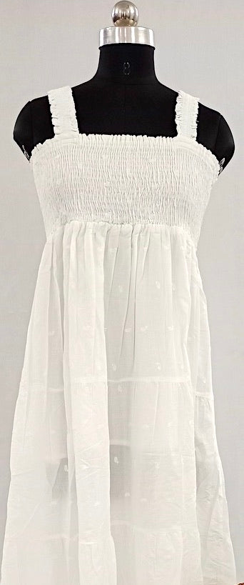 Effortless Elegance: Sleeveless White Full-Length Dress - NV92459/E001-E004
