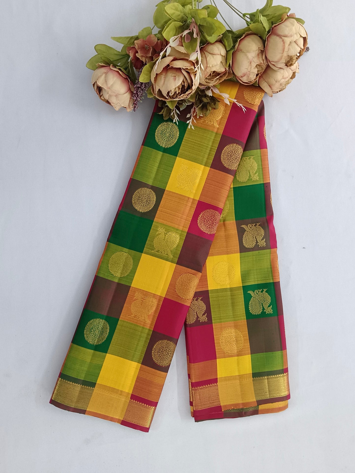 NVBS014- Small Border Paalum Palam Handloom Silk Saree