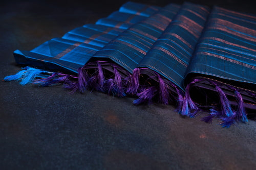 NVDHSS03-Dark Voilet Dobby Handloom Silk Saree