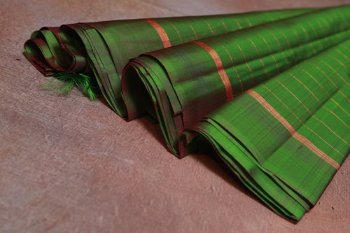 voilet and green Dobby Handloom Silk Saree
