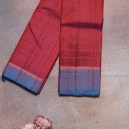 NVDHSS04-Redish Pink Dobby Handloom Silk Saree