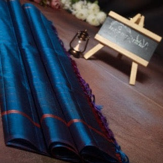 NVDHSS03-Dark Voilet Dobby Handloom Silk Saree