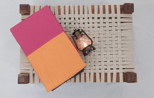 NSTR1012-NSTR1014-Noil silk checked border Yellow and pink