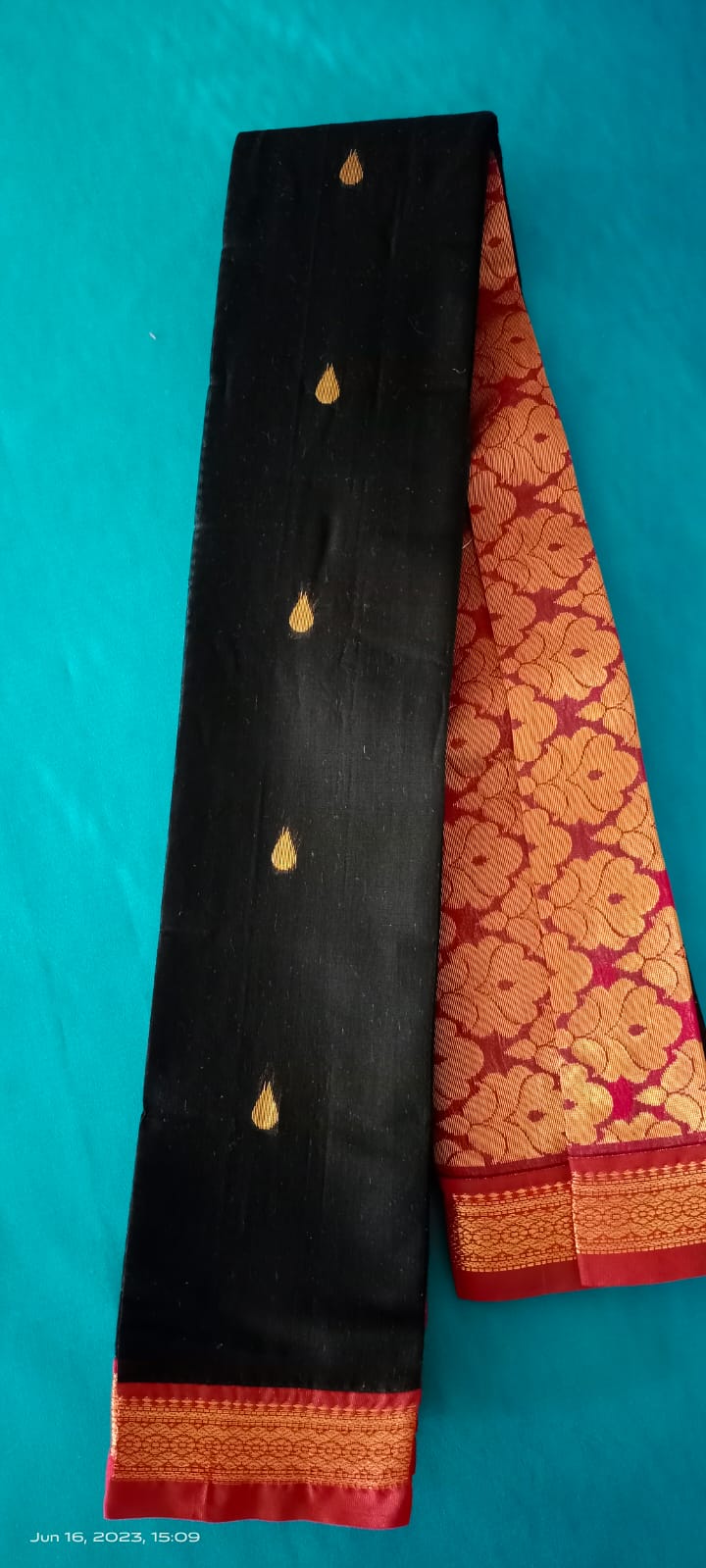 Silk cotton saree black color