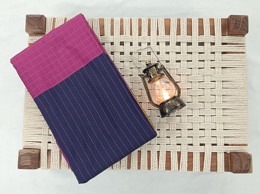 NSTR1015-NSTR1019-Noli silk checked border saree navy blue and pink color