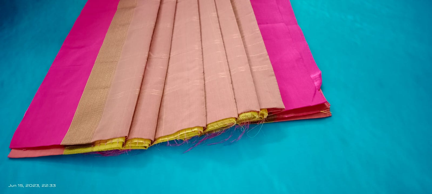 Noil Silk Plus Saree yellow color