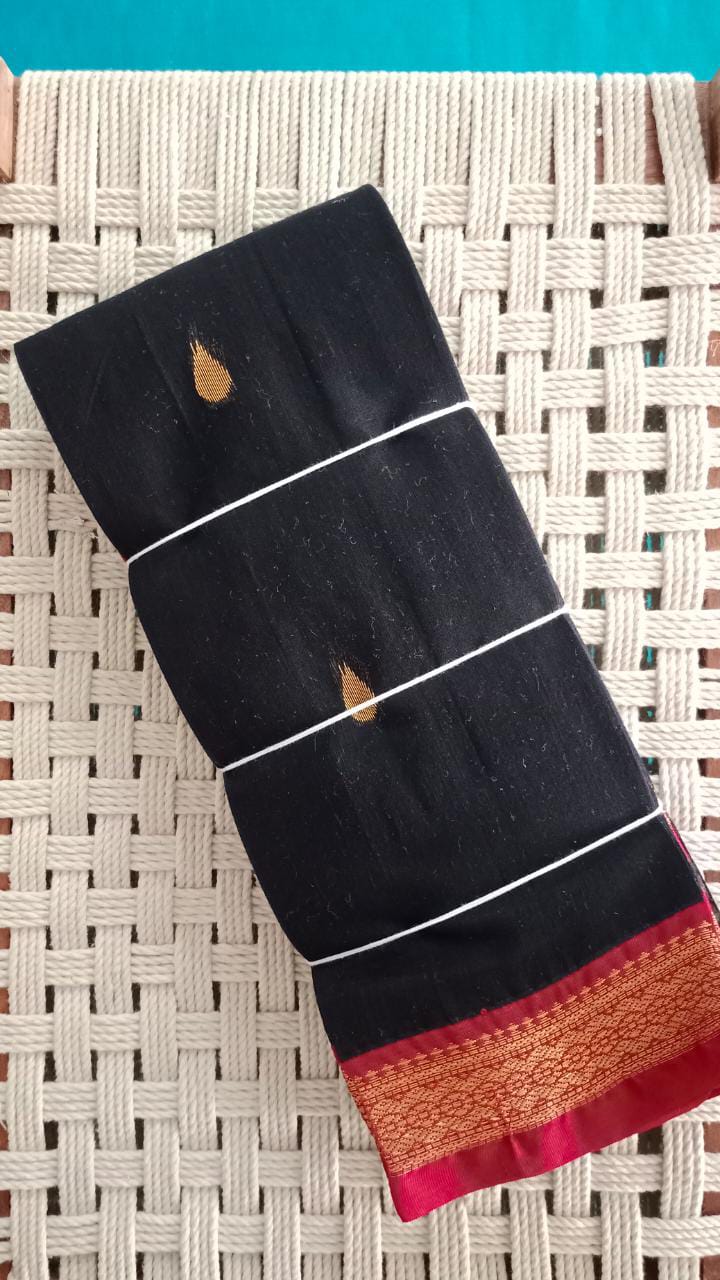 Silk cotton saree black color