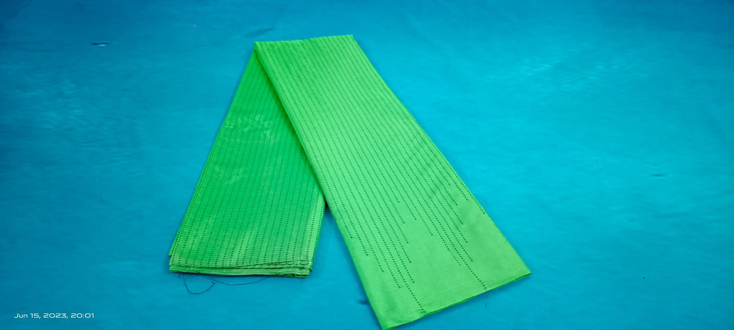Noil Silk Temple Border Saree light green color