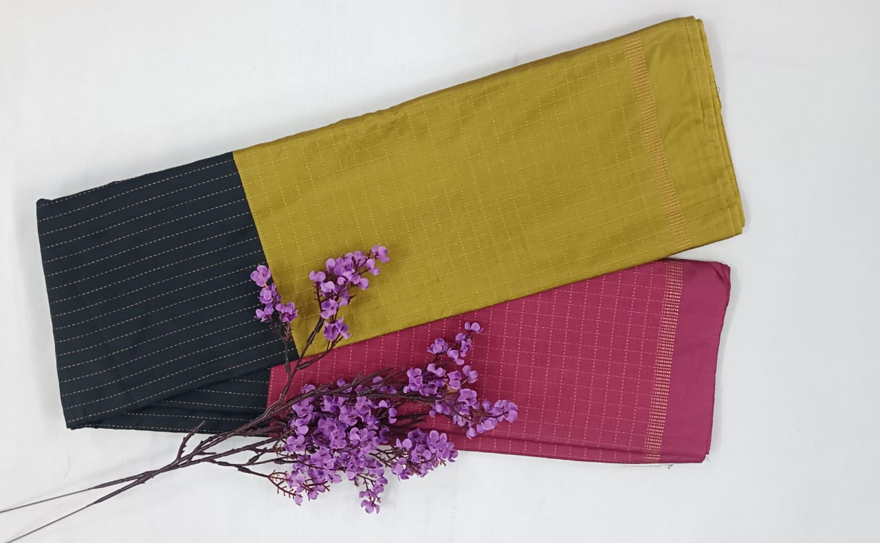 NSTR1009-NSTR1011-Noil silk checked border Black and pinkv