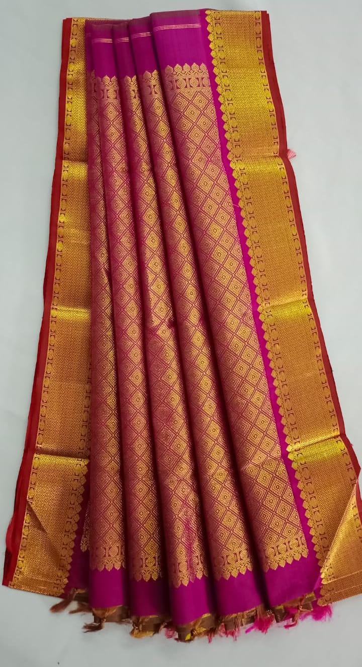 NVBS004 -Kaki and meron colour saree
