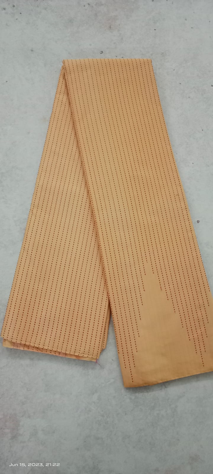 Noil Silk Temple Border Saree sandel color