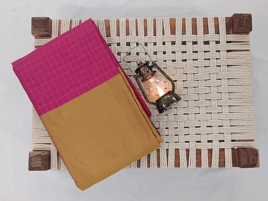 NSTR1020-NSTR1021-Noil silk checked border Sandel and pink