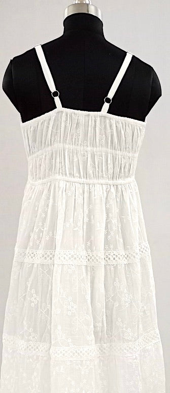 Pure Comfort: Ankle-Length Pure Cotton White Dress-NV91533/E