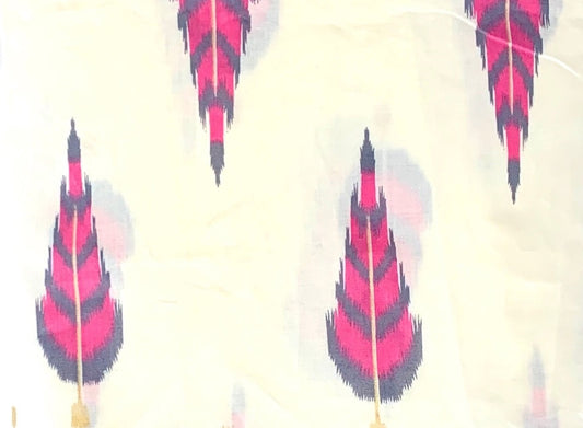CPY003-Cotton-Blooms in Blush: White and Pink Floral Printed Cotton Fabric(in meters)