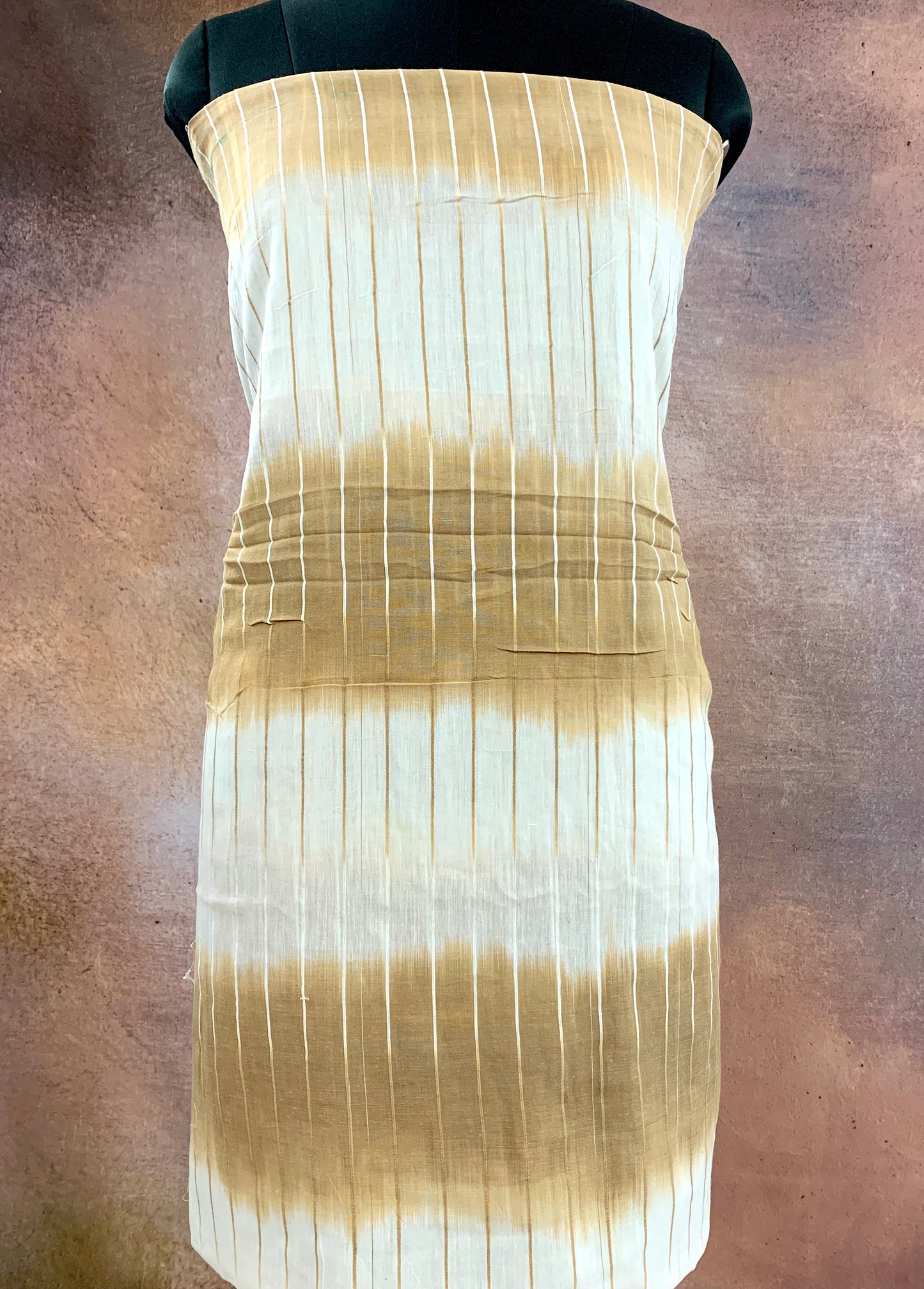 CPY005-Cotton-Earthly Elegance: Brown and White Tie-Dye Cotton Fabric