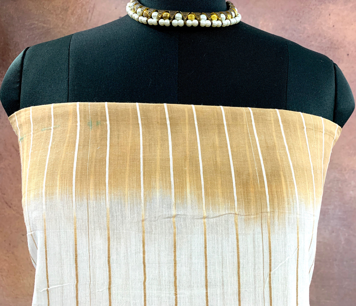 CPY005-Cotton-Earthly Elegance: Brown and White Tie-Dye Cotton Fabric