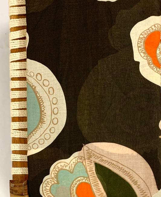 CPY009-Cotton-Mocha Bloom: Brown Floral Printed Cotton Fabric
