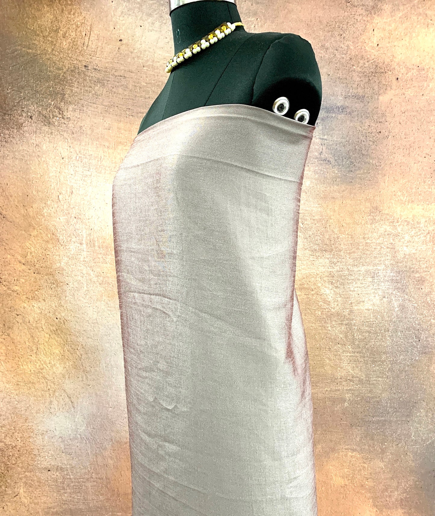 CPY019-Muslin-Rustic Elegance: Muslin Rust Rose Gold Silk Fabric