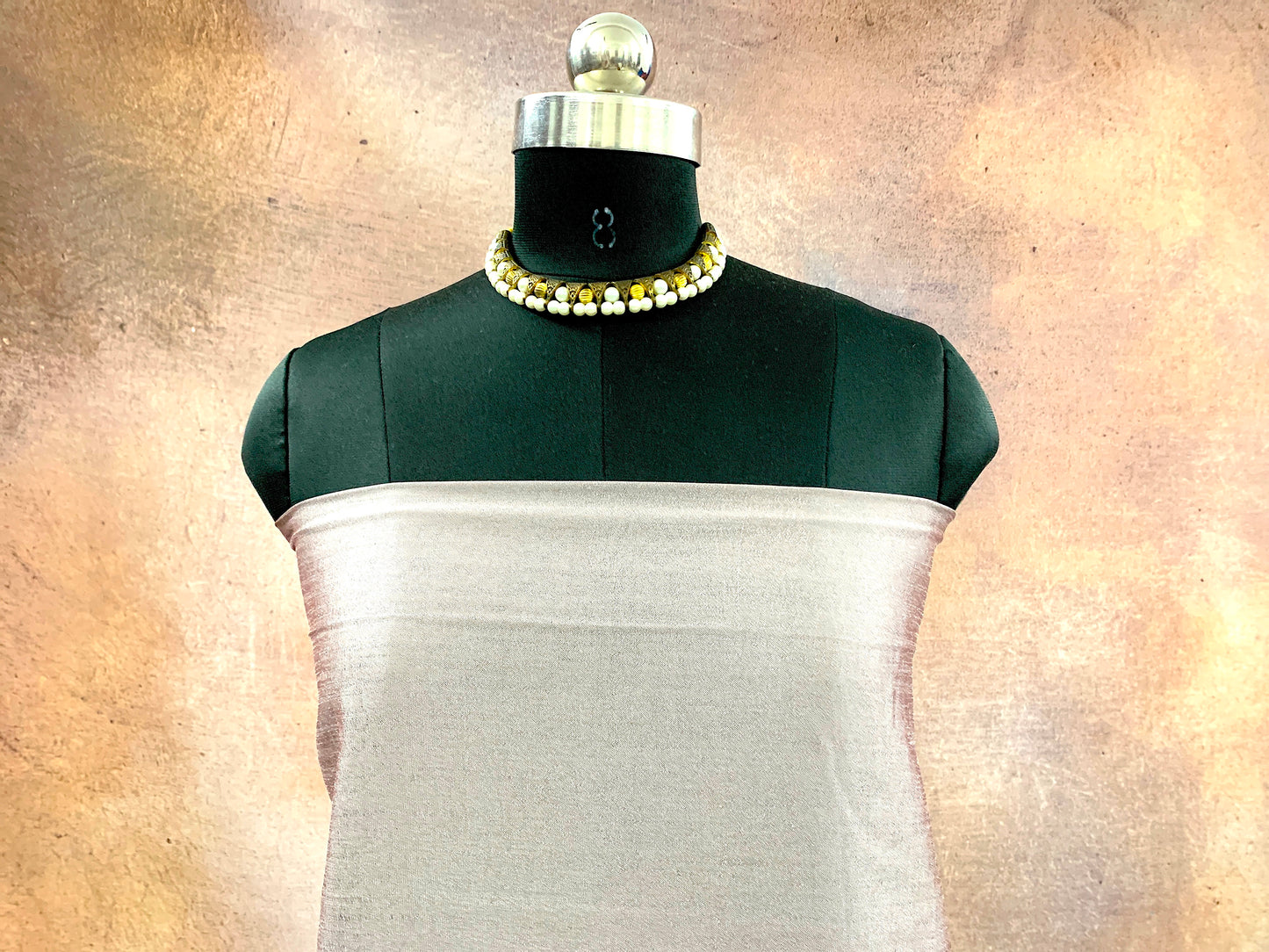 CPY019-Muslin-Rustic Elegance: Muslin Rust Rose Gold Silk Fabric