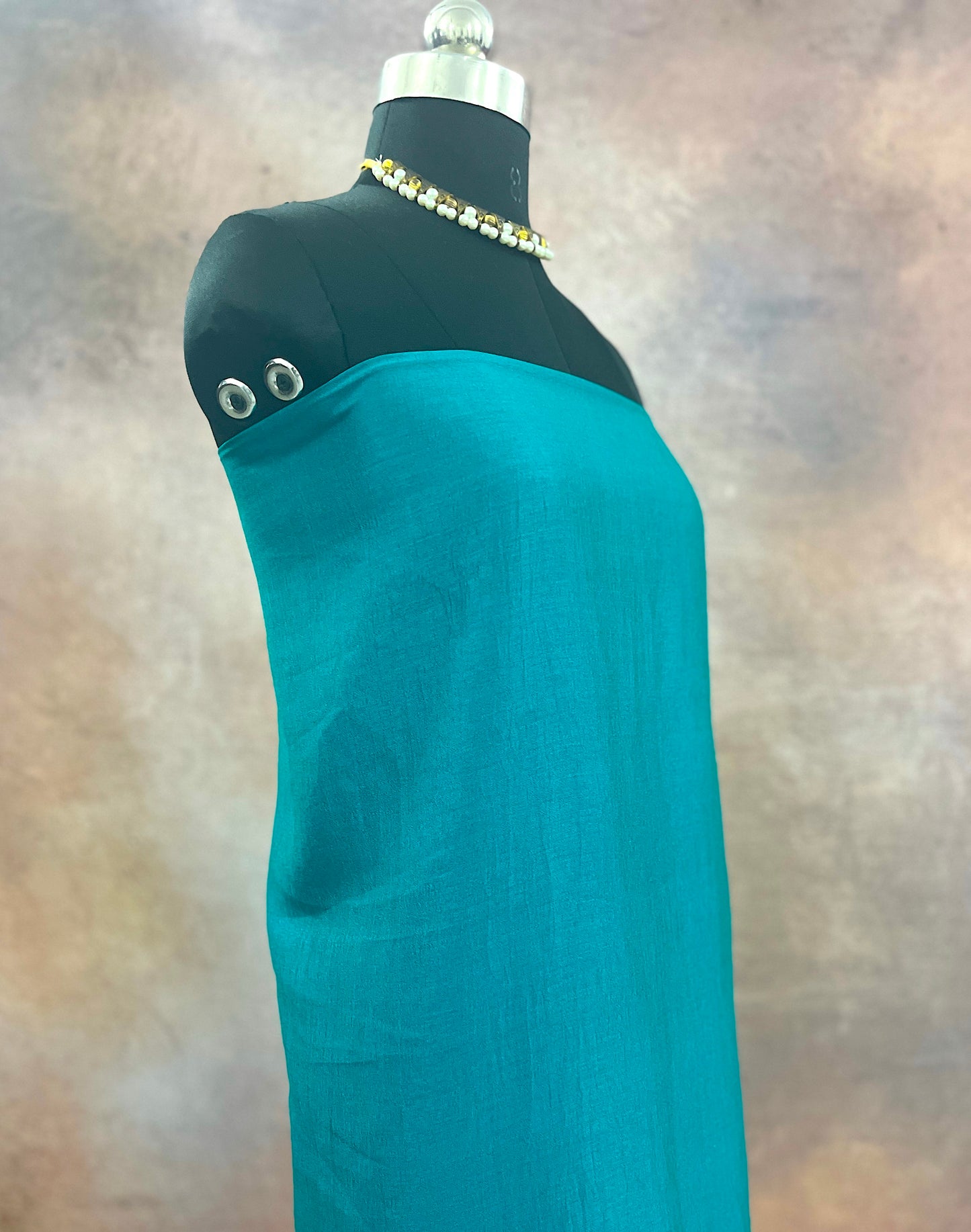 CPY018-Muslin-Aqua Breeze Luxury: Muslin Aqua Blue Silk Fabric
