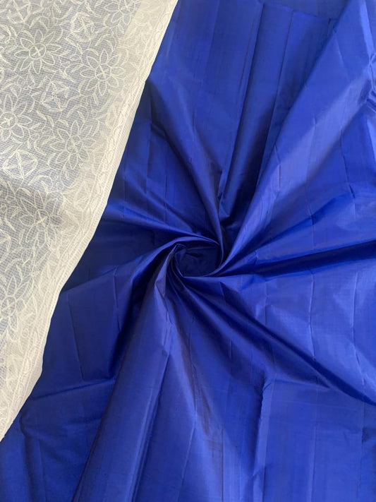 NVDGHS012-Royal Blue Handloom Silk Fabric per meter