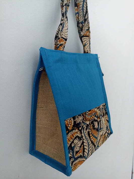 NVJB020-Sky Blue Jute Bag