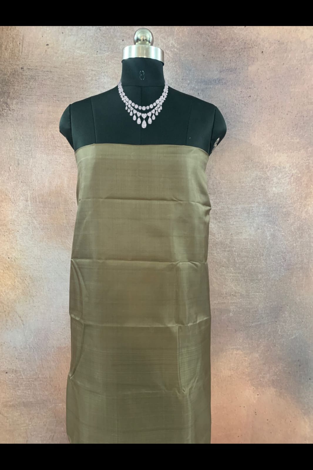 NVHSFB21-Brown Handloom Silk Fabric per meter