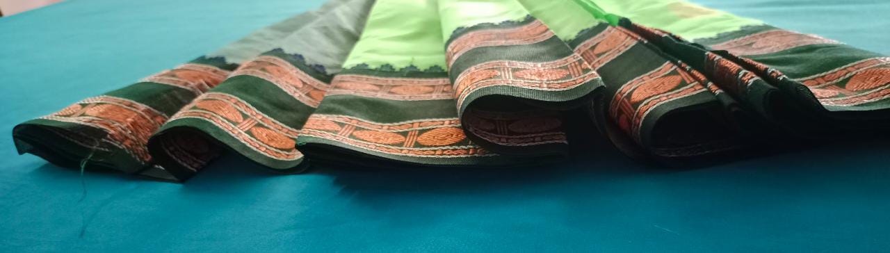 Silk cotton saree green color