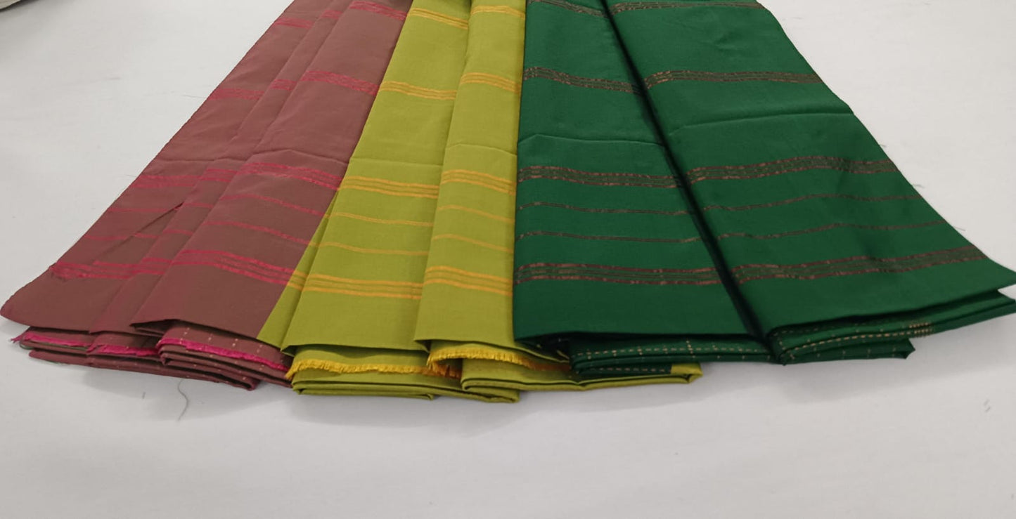 NTSR1036-NTSR1038-Noil silk checked border Light green and dark green color