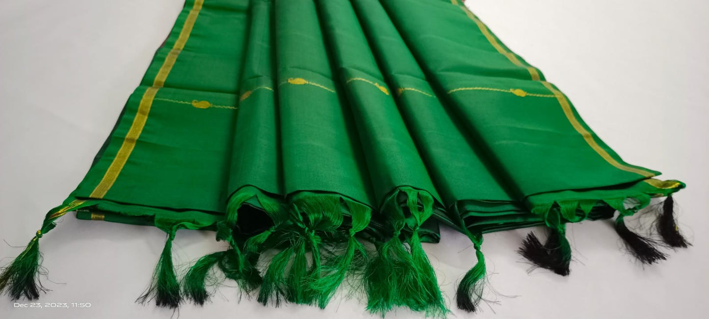 NVBS010-Bottle green colour saree