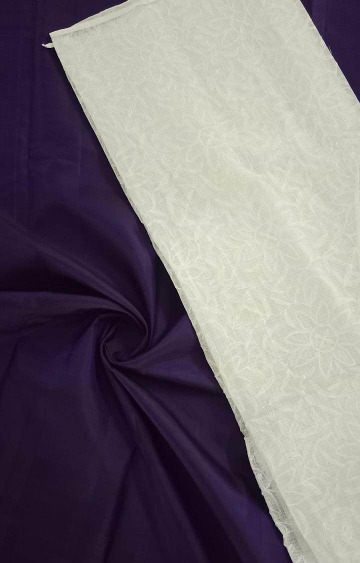 NVHSFDV10-Dark Voilet Handloom Silk Fabric per meter