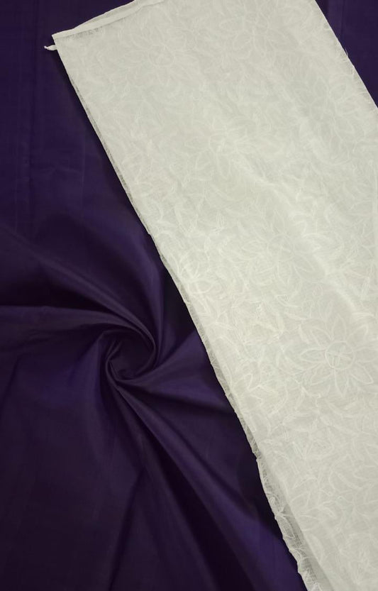 NVHSFDV10-Dark Voilet Handloom Silk Fabric per meter