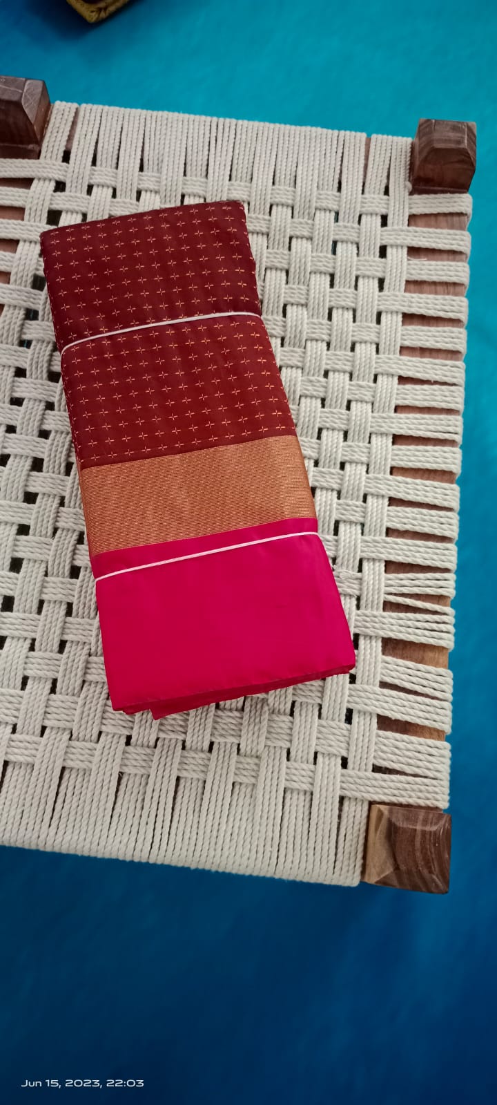 Noil Silk Plus Saree Dark Brown