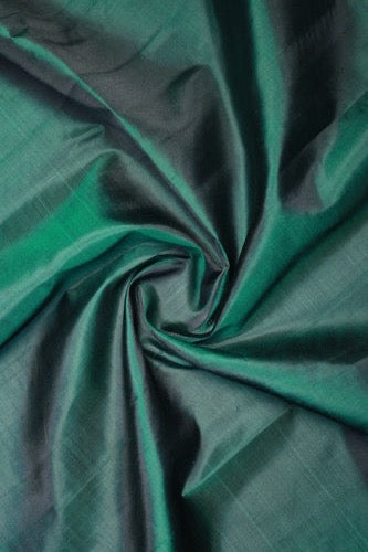 Dark Green Silk Handloom Fabric per meter