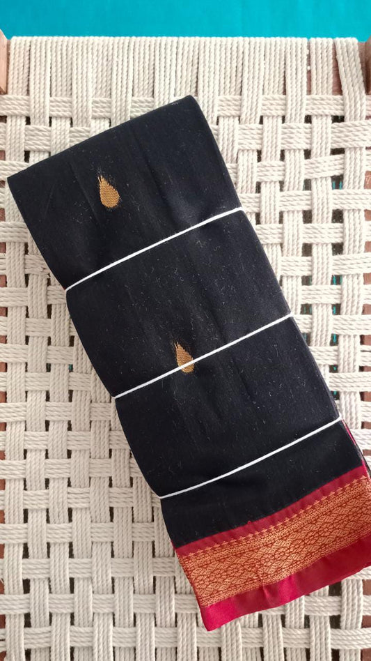 Silk cotton saree black color