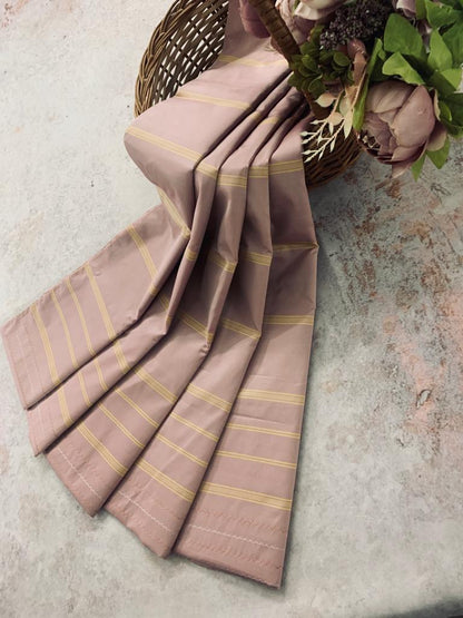 Noil Silk Line Sarees - Baby pink