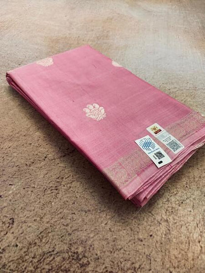 NVHSBP01-Baby Pink Handloom Silk Saree