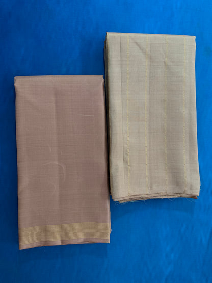 NVHSVB004-Brown Handloom Silk Veshti And NVHSSB003-Brown Handloom Silk Shirt 2.5 meters