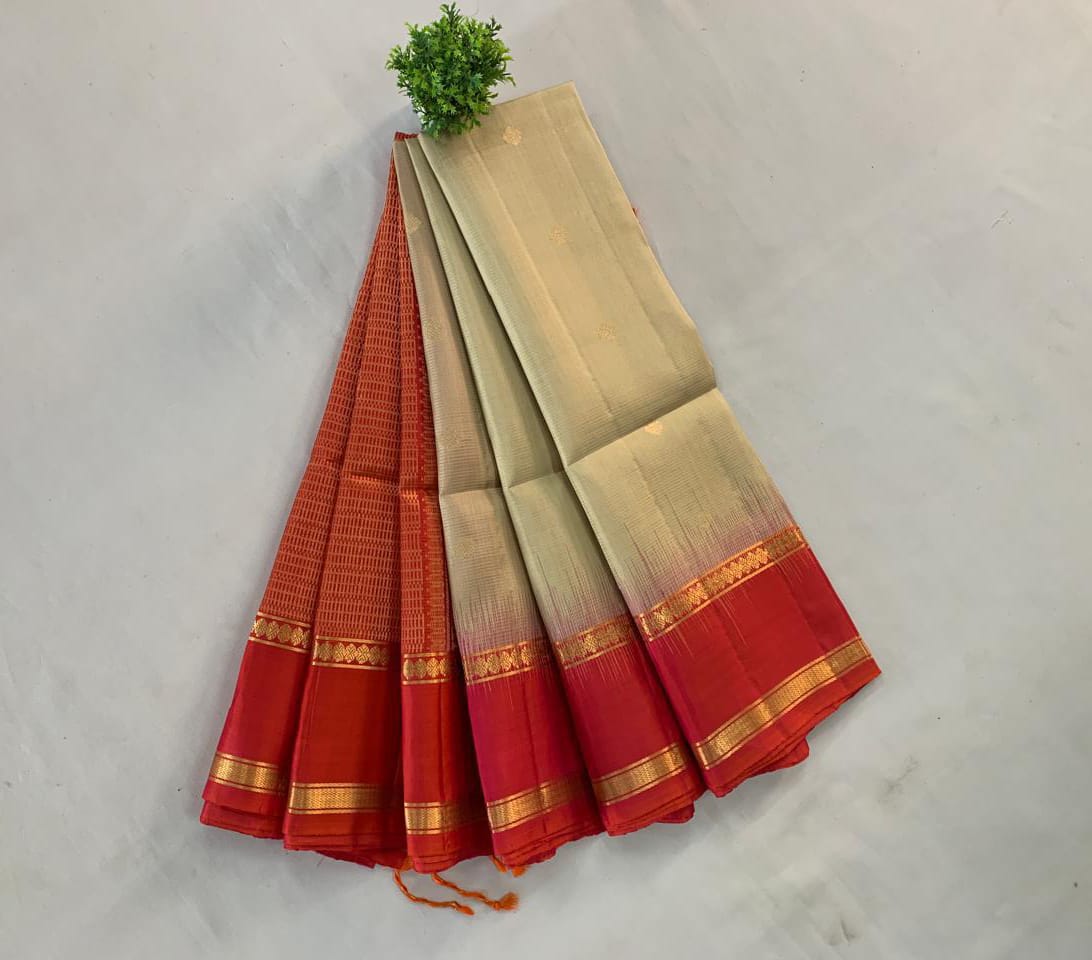 NVDHSS032-GREY AND PINK MEICHERY DOBBY SILK SAREE
