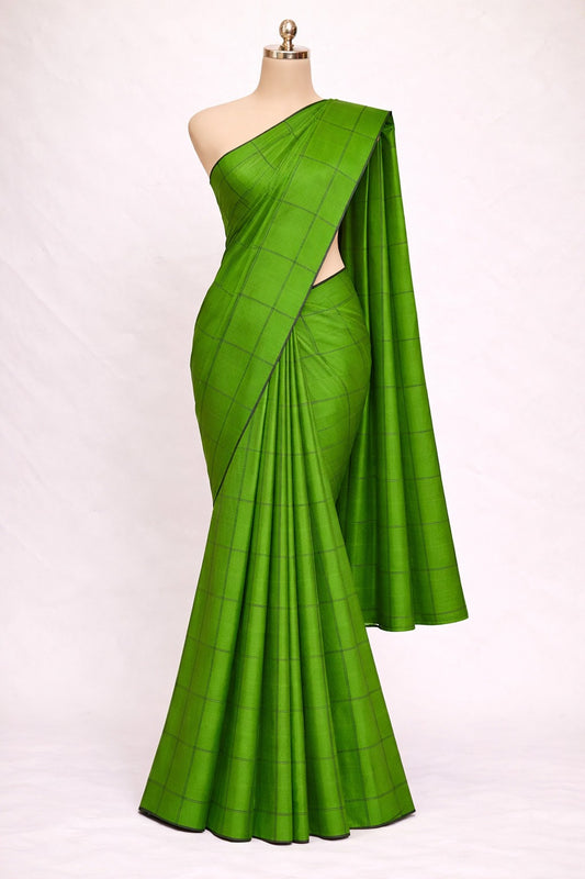 NVJSDS042-Parrot Green with Black Checks (Kattam Design)