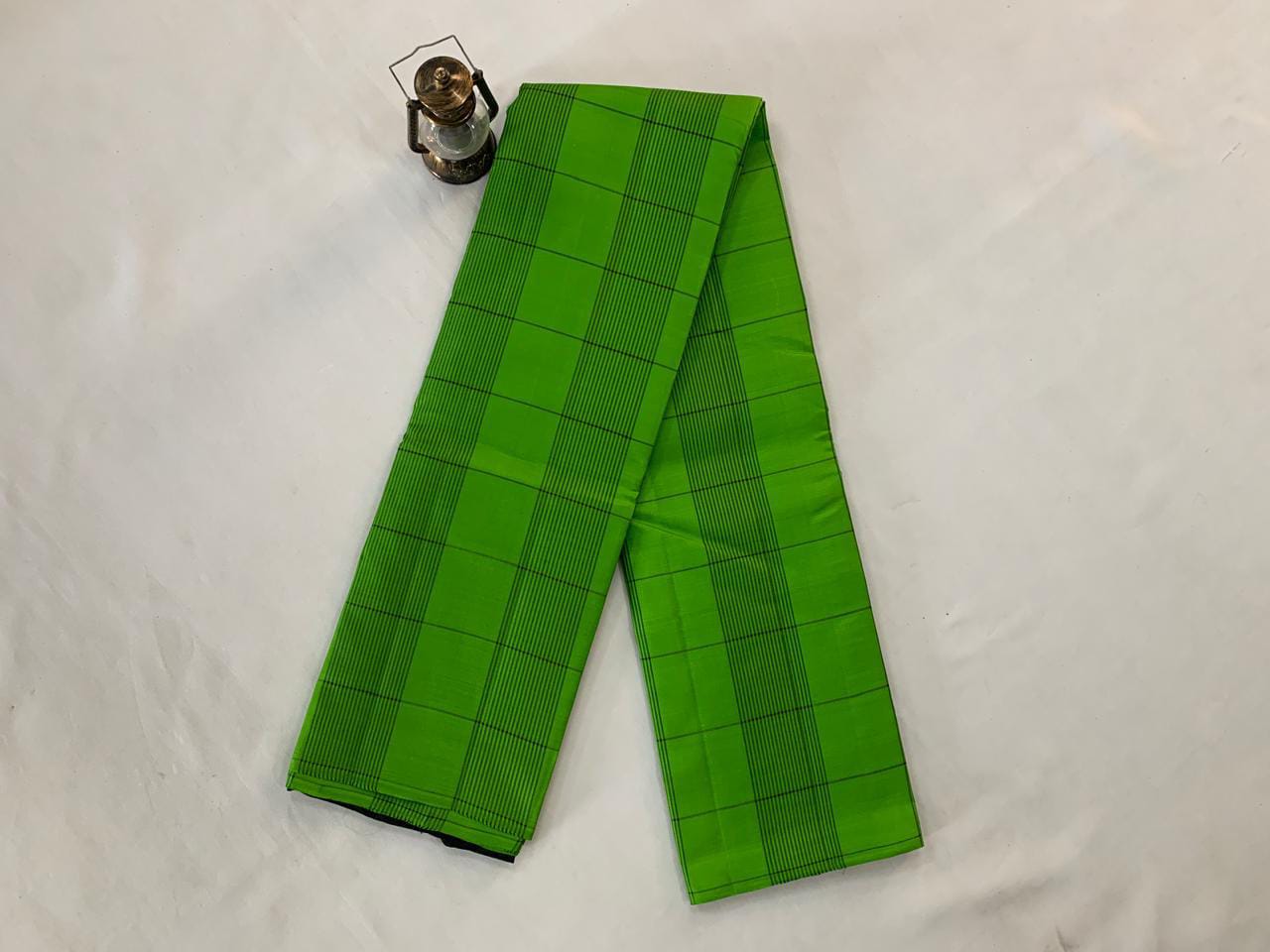 NVJSDS042-Parrot Green with Black Checks (Kattam Design)