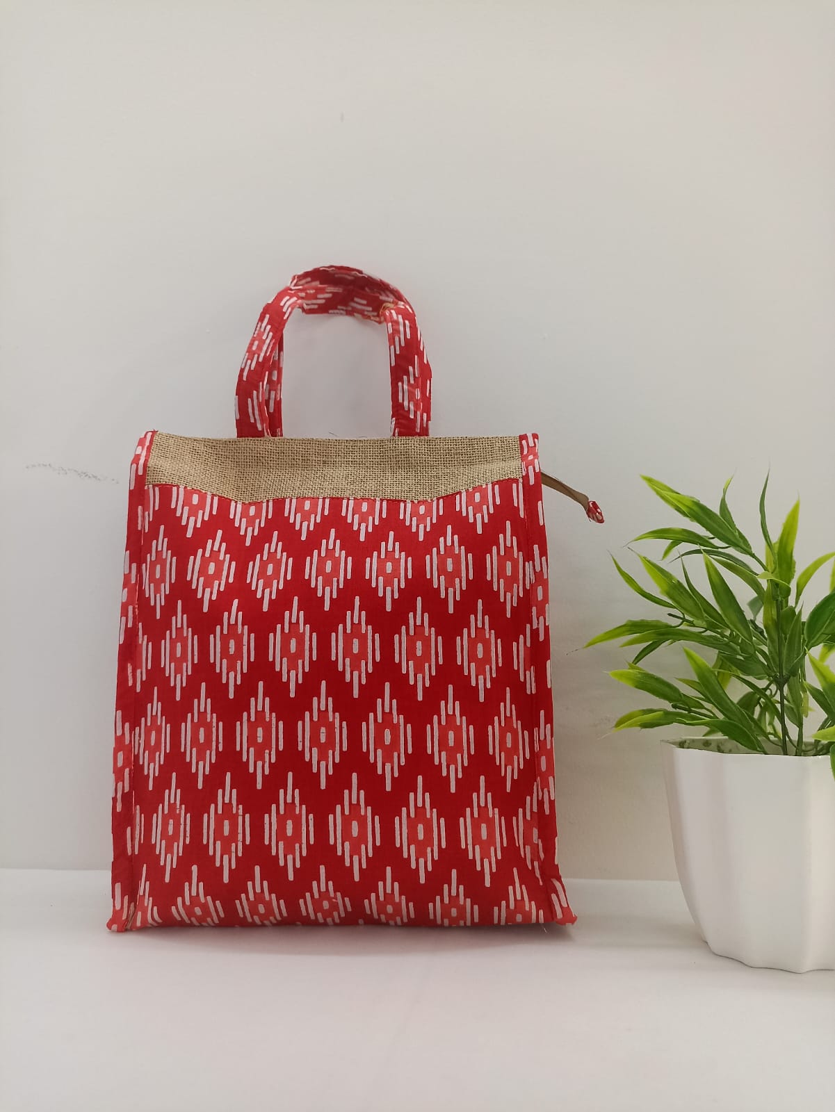 NVJB017-Red Jute Bag