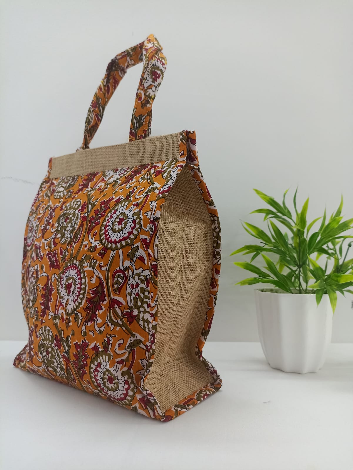 NVJB021-yellow Brown Jute Bag