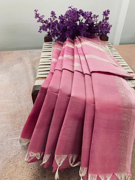 NVHSBP01-Baby Pink Handloom Silk Saree