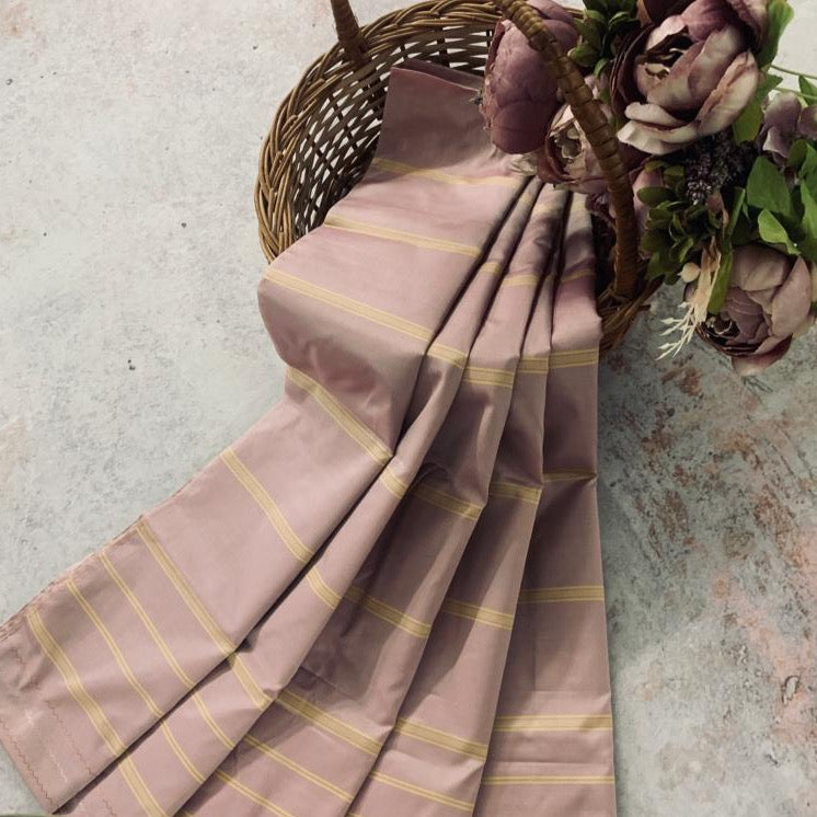 Noil Silk Line Sarees - Baby pink