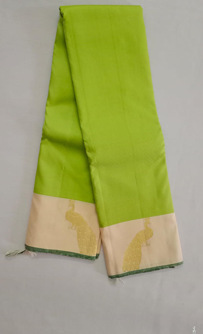 NVBS003-Light green and sandel colour saree