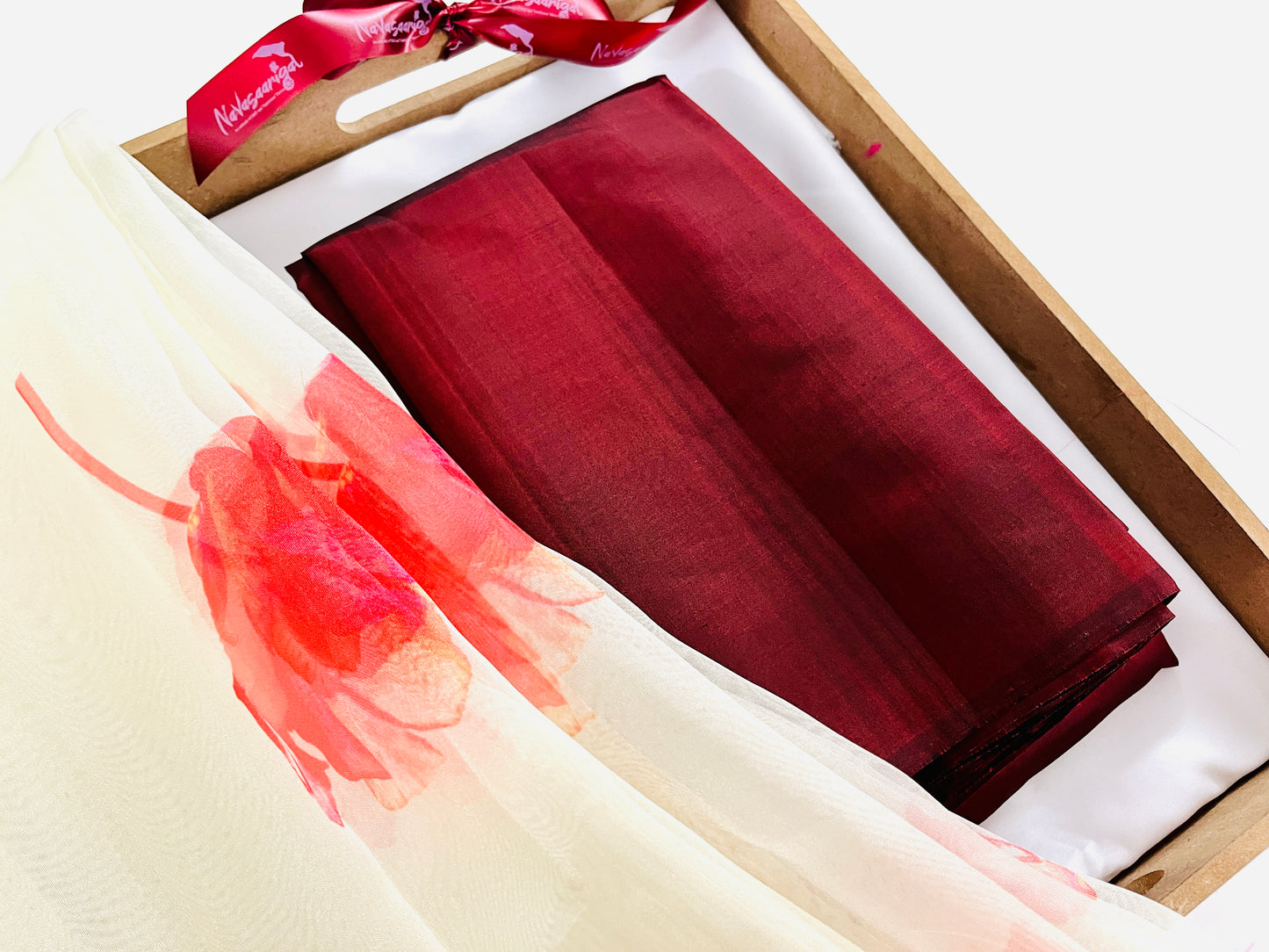 Maroon Silk Handloom Fabric per meter