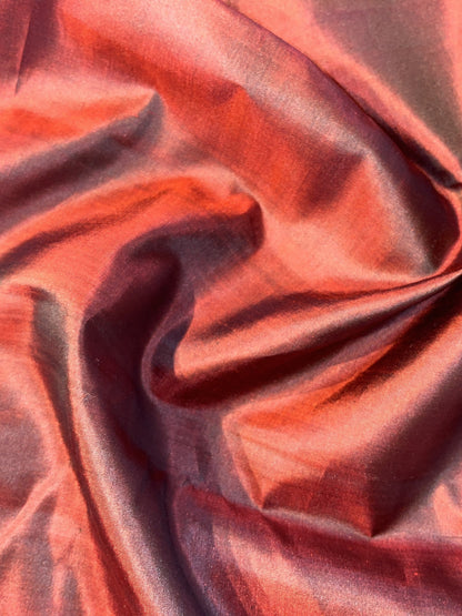 Maroon Silk Handloom Fabric per meter